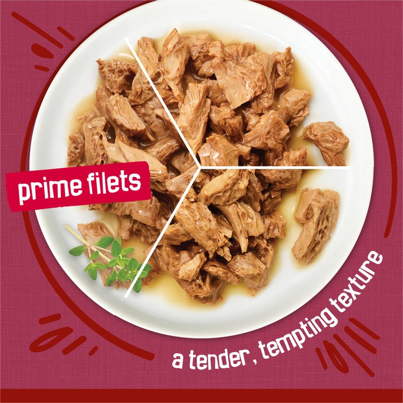 Friskies عبوة متنوعة من طعام القطط الرطب بصلصة بريما فريسكيس، شرائح لحم مميزة - (عبوة من 24) علب 5.5 أوقية - Image 4